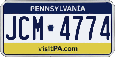 PA license plate JCM4774