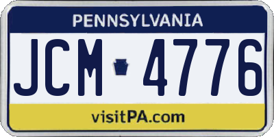 PA license plate JCM4776