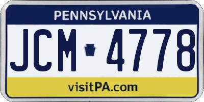 PA license plate JCM4778