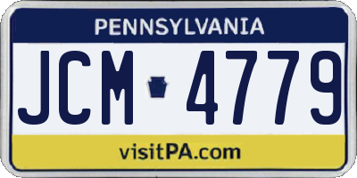 PA license plate JCM4779
