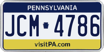 PA license plate JCM4786