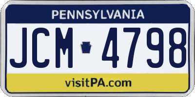 PA license plate JCM4798