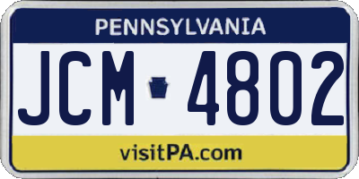 PA license plate JCM4802