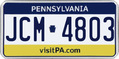 PA license plate JCM4803