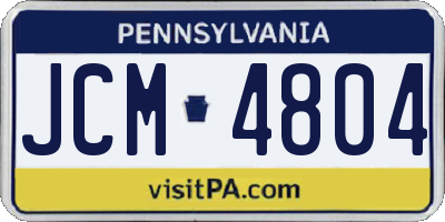 PA license plate JCM4804