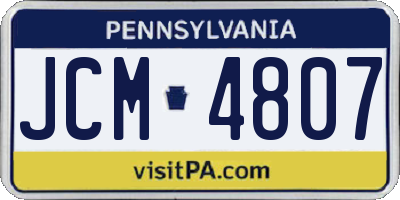 PA license plate JCM4807