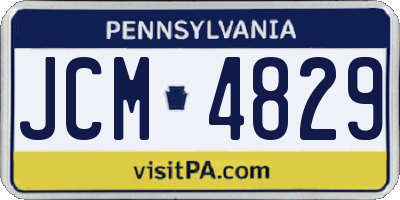 PA license plate JCM4829