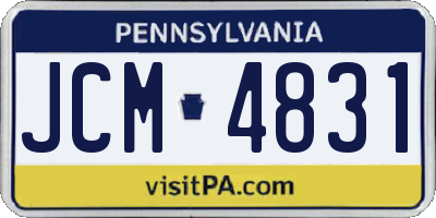 PA license plate JCM4831