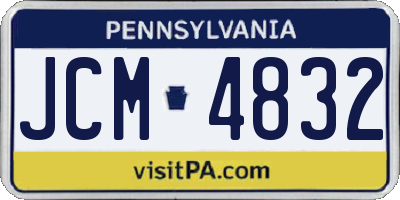 PA license plate JCM4832