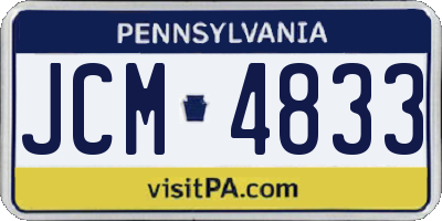 PA license plate JCM4833