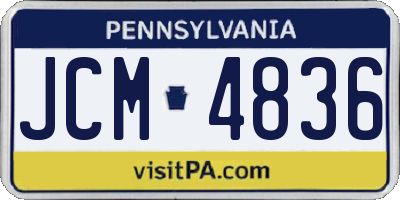 PA license plate JCM4836