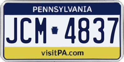 PA license plate JCM4837