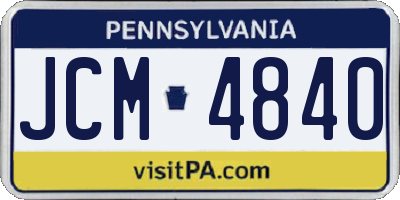 PA license plate JCM4840