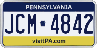 PA license plate JCM4842