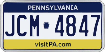 PA license plate JCM4847