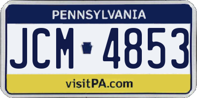 PA license plate JCM4853