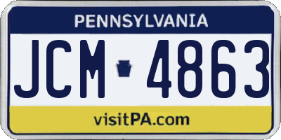 PA license plate JCM4863
