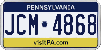 PA license plate JCM4868