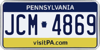 PA license plate JCM4869