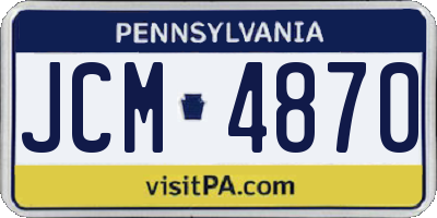 PA license plate JCM4870