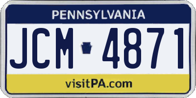 PA license plate JCM4871
