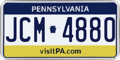 PA license plate JCM4880