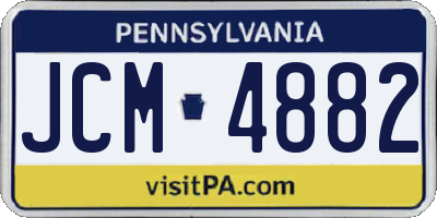 PA license plate JCM4882