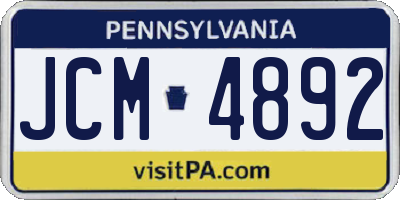 PA license plate JCM4892