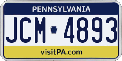 PA license plate JCM4893