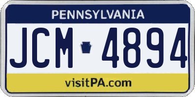 PA license plate JCM4894