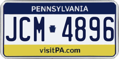 PA license plate JCM4896