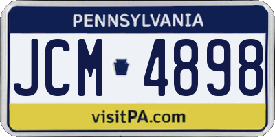 PA license plate JCM4898
