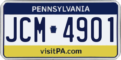 PA license plate JCM4901