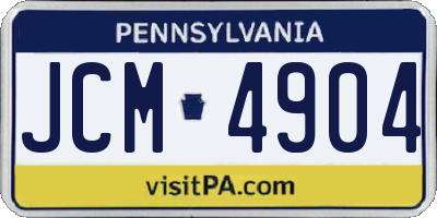 PA license plate JCM4904
