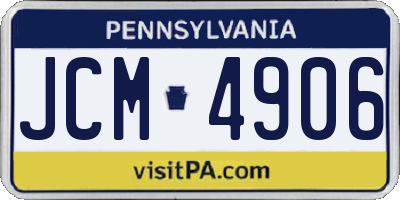 PA license plate JCM4906