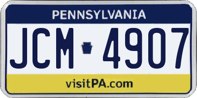 PA license plate JCM4907