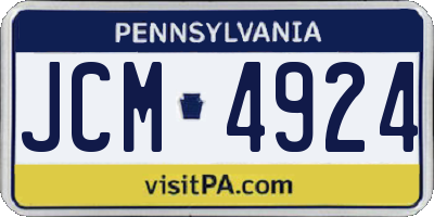 PA license plate JCM4924