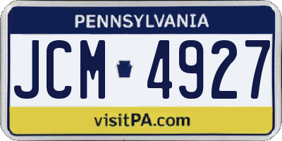 PA license plate JCM4927