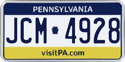 PA license plate JCM4928