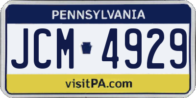 PA license plate JCM4929