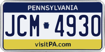 PA license plate JCM4930