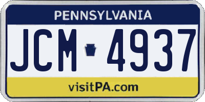 PA license plate JCM4937