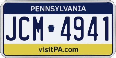 PA license plate JCM4941