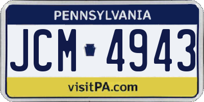 PA license plate JCM4943