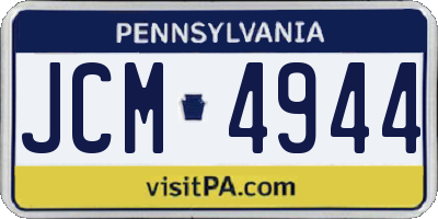 PA license plate JCM4944