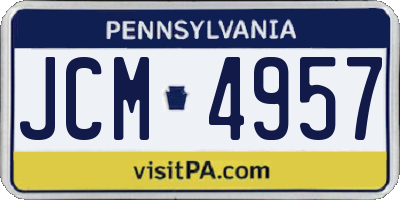 PA license plate JCM4957