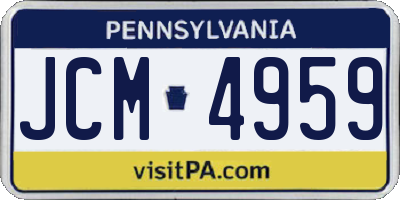 PA license plate JCM4959