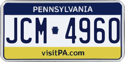 PA license plate JCM4960