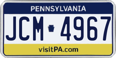 PA license plate JCM4967