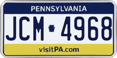 PA license plate JCM4968